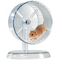 Hamster Exercise Wheel,Super-Silent Small Animals Exercise Wheels,Quiet Hamster Running Wheels with Adjustable Stand for Hamsters,Gerbils,Rats,Other Small Pets(Transparent, 7 inch) - size: 7 inch