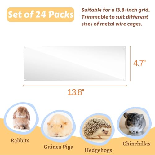 12 Pcs Cage Guard 11.8"x4.7" with Zip Ties Scatter Guard Clear | Cage Liner Flexible Side Lining for Rabbit Guinea Pig C&C Metal Wire Playpen - size: 11.8" x 4.7" (12 PCS)