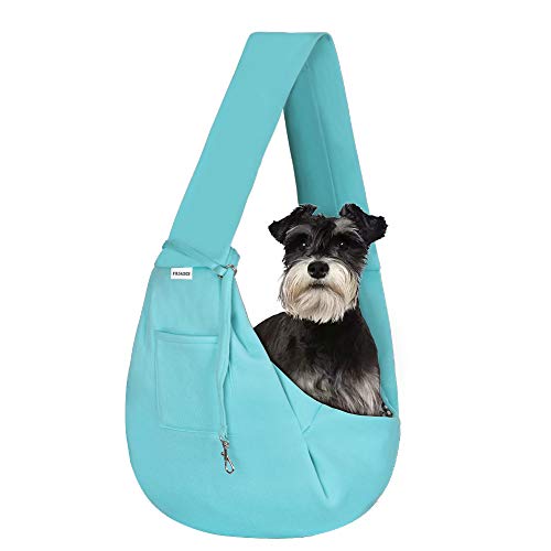 FDJASGY Small Pet Sling Carrier-Hands Free Reversible Pet Papoose Bag Tote Bag with a Pocket Safety Belt Dog Cat for Outdoor Travel Paleturquoise - color: Paleturquoise