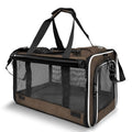 GAPZER Pet Carrier for Large Cat Soft-Sided Animal Traveling Bag up to 20lb | Privacy Protection Big Kitten Car Travel Cloth Carry Bag up to 20 lbs, Small Animal Portable Mesh Kennel Cage for Vet Visits - color: Mocha Brown