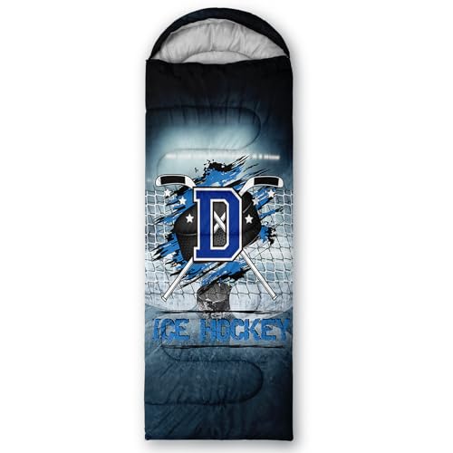 QOOMO Axolotl Cute Camping Sleeping Bags,3 Season Warm & Cool Weather,Lightweight,Waterproof Sleeping Bags for Adults & Kids,Traveling,and Outdoors - color: Ice Hockey Games 1