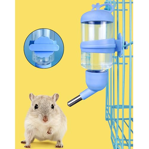 125ml Guinea Pig Water Bottle/Feeder for Hamsters/Hedgehogs/Gliders/Rabbit/mouses/Other Small Pets and Animals,Suitable for Cages, Boxes or Wall-Mounted (Blue, 125ml) - color: blue