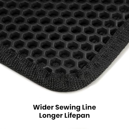 Cat Litter Mat, Upgrade Super Waterproof Back Layer Litter Box Mat, Non Slip, Durable, Soft on Paws Kitty Trapping Matt (24"x18", Black) - color: Black