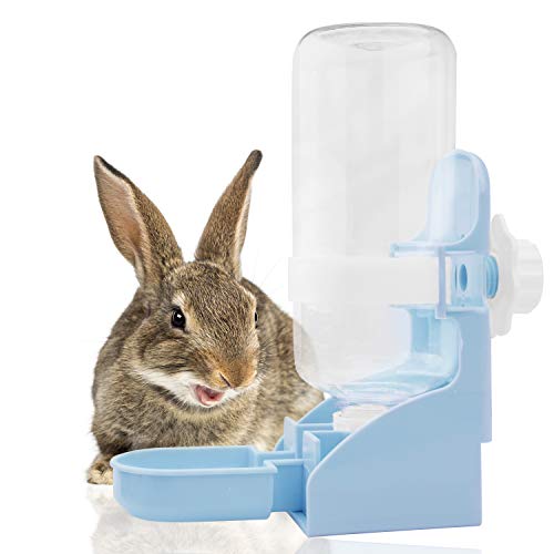Rabbit Water Bottle,17oz Automatic Rabbit Water Bowl Dispenser Hanging Small Animal Water Bowl No Leak Water Feeder for Bunny Chinchilla Guinea Pig Hedgehog Hamster Ferret