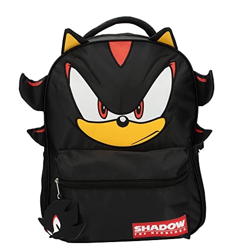 AI ACCESSORY INNOVATIONS Sonic The Hedgehog Backpack for Boys & Girls, Shadow 16 Inch Schoolbag with 3D Features, Durable School Bag for Kids - style: Black Shadow