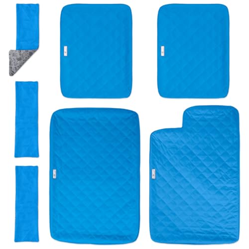 Paw Inspired Fitted Fleece Liner Set for Critter Nation 2-Story Cage, Blue | Double Unit Combo Pack for Ferret Nation/Critter Nation Cage, For Ferrets, Rats, Chinchillas, Hedgehogs, Small Animals, Pets - color: Blue, size: Double Unit Combo
