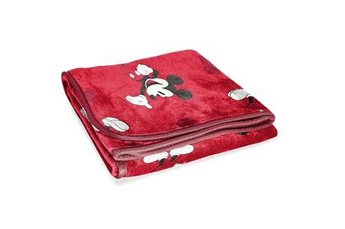 Jay Franco Disney Mickey Mouse Plush Throw Blanket - Measures 50 x 60 Inches - Kids Super Soft Red Fleece Bedding - color: Red - Mickey Mouse