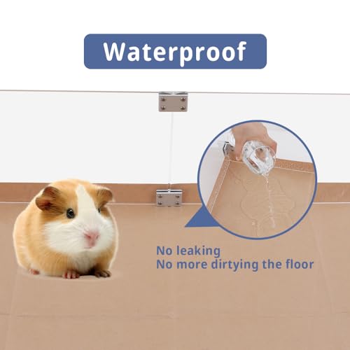 Disposable Guinea Pig Cage Liners, 48" x24 Large Liner Bag for Guinea Pig Cage Bottom, Water-Resistant Kraft Paper (4Pack) - size: (48" x 24") 4Pack