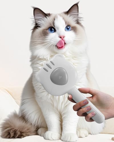Dog Brush for Shedding, Gentle Self Cleaning Pet Brush with Release Button for Cats and Dogs, Easy to Remove Loose Hair Daily Grooming Tool During Shedding Season - color: White Tiger