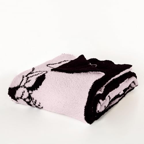 Jay Franco Disney Minnie Mouse Feather Knit Fluffy Throw Blanket for Girls - Light Pink Bows Fuzzy Blanket Measures 50 x 60 inch | Super Soft Lightweight Bedding - color: Light Pink - Minnie Mouse