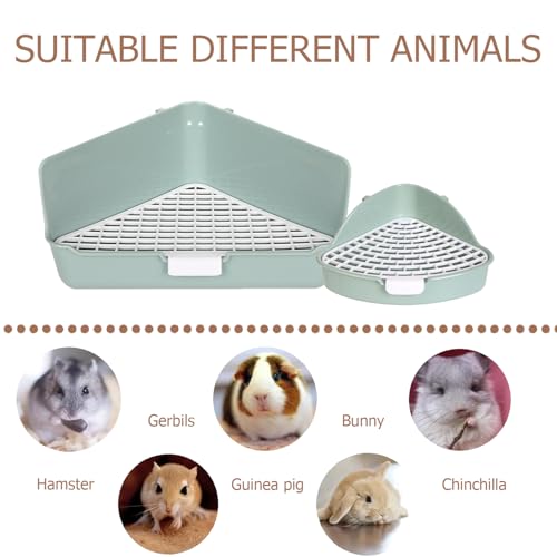 Rabbit Litter Box Bunny Corner Toilet Box for Hamster Ferret Rat Cage Pan 13.4" x 10.2" x 7.1" for Small Animals Training Tray