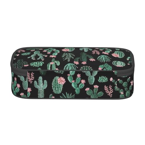Yrebyou Cactus Pencil Case Big Storage Pencil Pouch Multi-Functional Pen Bag Cute Lightweight Organizer for Aldult Office College - color: Green