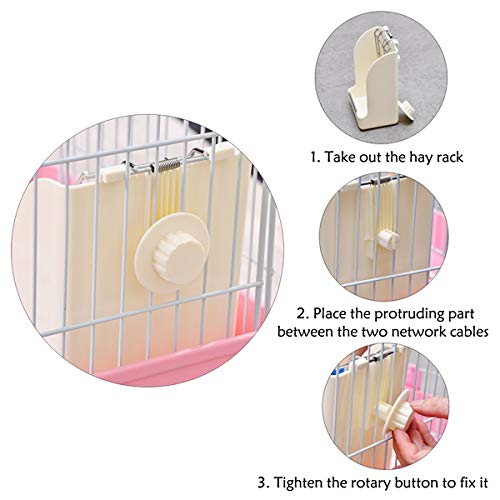 Litewoo Rabbit Hay Feeder, Small Animal Food Dispenser for Guinea Pigs | 3.54x5.7x7.09 in, Plastic, chew-resistant, hay feeder, for small animal/rabbits/guinea pigs/chinchillas/hamsters - color: A / White