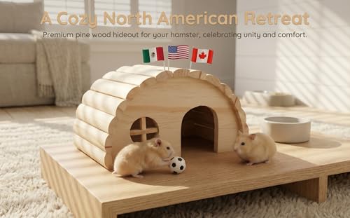 TKYNLQ Natural Pine Hamster Hideout | Hemispherical Little House, Suitable for Dwarf Hamsters, Suitable for Small Lizards, For Small Pets