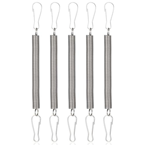 5 Pcs Extension Spring, Springs with 2 Clips Used Singly or in Combination Stainless Steel Spring to Hold Rabbit Water Dispenser Drinking Bottle Small Springs for Small Animals Feeding or Watering