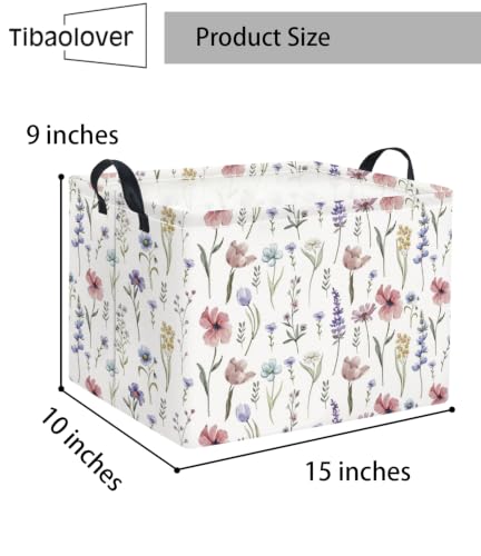 Rectangular Baby Kids Storage Basket for Home Kitchen Girls Cute Toy Storage Bin Organizer Shelf Book Room Decor(Flower) - color: Flower