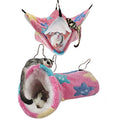 LEFTSTARER Guinea Pig Ferret Rat Hammock Toy Small Animal Cage Accessories Hideout Tunnel & Bunkbed Hammock for Rat Ferret Guinea Pig Hamster Sugar Glider Chinchilla - color: 3.Star-Pink