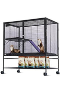 Multi-Level Metal Small Animal Cage, Removable Tray & Ramp, Lockable, BPA-Free, Indoor/Outdoor Use,for Ferrets, Hamsters, Chinchillas, Rabbits, Guinea Pigs, Hedgehogs, Gerbils - size: 36''Lx22''Wx39''H