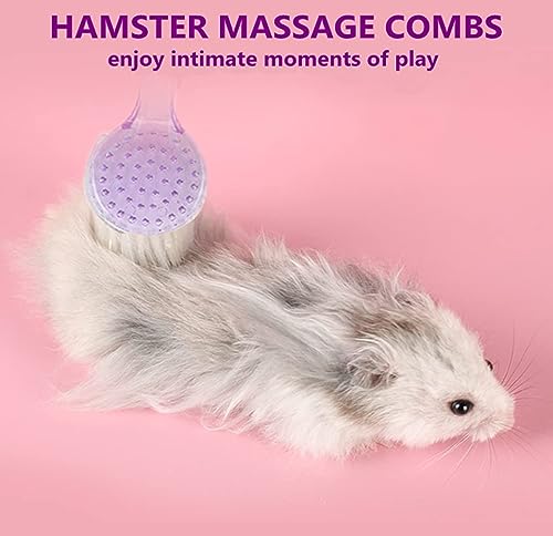 3PC Small Animal Bath Brush with Lid Soft Cleansing Brush Massage Combs for Hedgehog Guinea Pig Rabbit Chinchilla Ferret Small Animal Grooming Tool Cleaning Supplies