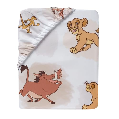 Lambs & Ivy Disney Baby Lion King Safari Fitted Crib Sheet - White - color: Lion King Safari, size: Standard Crib