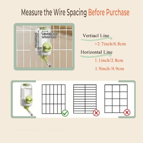 Automatic Hanging Pet Water Dispenser for Cage, 30oz No-Drip Ball Water Bottle for Rabbit, Guinea Pig, Ferret, Chinchilla, Hedgehog & Small Pets (Green) - color: Green02