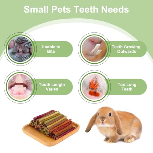 70PCS 10Flavors Bunny Chews Toys Sticks, Rabbit Toys for Bunnies Boredom, Guinea Pig Chinchilla Bunny Treats For Rabbits Timothy Hay Sticks For Chinchilla Guinea Pig Rabbit Bunny Indoor Outdoor