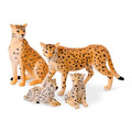 Terra by Battat Cheetah Family Animal Figurines, 4-Piece Toy Set, Animals | 4 plastic cheetah toys with 2 adults and 2 cubs; realistic zoo safari animal figures for play, collecting, and; 3+ Years - style: Cheetah Family