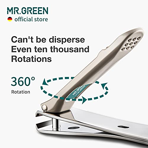MR.GREEN Nail Clippers Curved Blades Fingernail Cut Nippers Manicure Scissors Stainless Steel Pedicure Tools (Medium+Glass File) - color: Medium+glass File