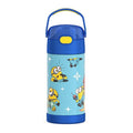 THERMOS FUNTAINER Water Bottle with Straw - 12 Ounce - Kids Stainless Steel Vacuum Insulated Water Bottle with Lid, Minions - color: Minions, size: 12 Ounces