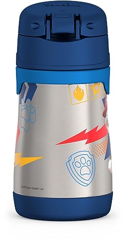 THERMOS Vacuum Insulated Stainless Steel 10oz Straw Bottle, PAW PATROL BOY (Pack of 3) - color: PAW PATROL BOY, size: 10 Ounces (Pack of 3)