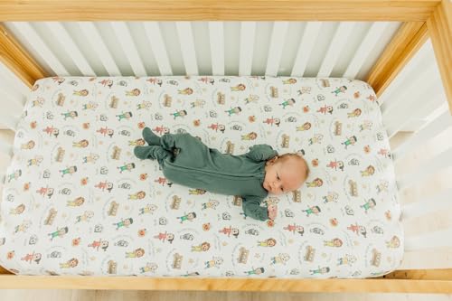 Copper Pearl Premium Fitted Knit Crib Sheet/Toddler Sheet CoComelon Friends - color: Cocomelon Friends