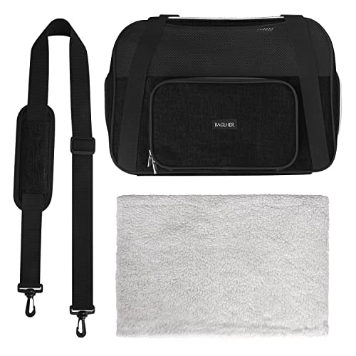 BAGLHER Pet Travel Carrier, Cat Carriers Dog Carrier for Small Medium Cats Dogs Puppies, Airline Approved Small Dog Carrier Soft Sided, Collapsible Puppy Carrier. Black - color: Black