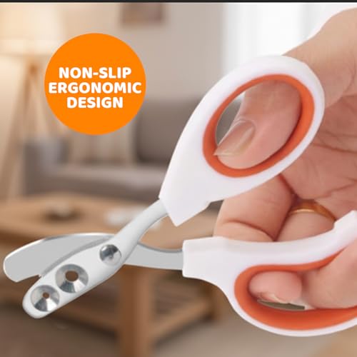 Stainless Steel Bearded Dragon and Lizard Nail Clippers (Orange), Bearded Dragon Supplies, Durable Reptile Grooming Tool, Nail Scissors for Small Reptiles, 10.3 x 6.6 cm