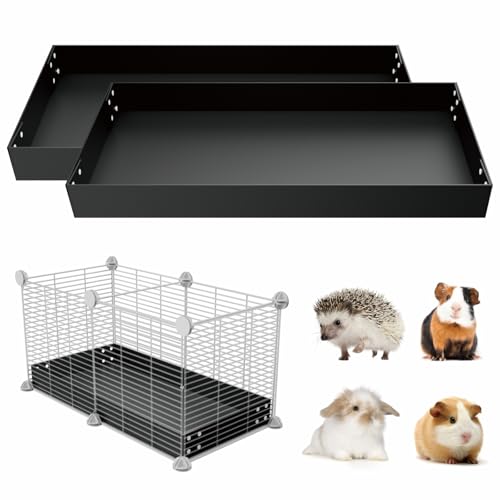 STILLCOVE 2Pcs Guinea Pig Cage Liner, Foldable Corrugated Plastic Base Tray | 2 x 2 Panel Size Bottom, Rabbit Bunny Pee Pads, Bird Mat, Small Animals Chinchilla Ferret Rat Hedgehog Hamster Mouse Squirrel - size: S - 29.5" × 13.8" × 3.9"