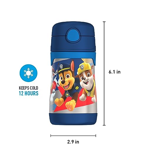 THERMOS Vacuum Insulated Stainless Steel 10oz Straw Bottle, PAW PATROL BOY (Pack of 3) - color: PAW PATROL BOY, size: 10 Ounces (Pack of 3)