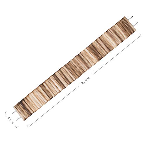 Niteangel Hamster Suspension Bridge Toy: 25.6" x 3.15" Flexible & Bendable | Enhances Coordination & Balance Long Climbing Wooden Ladder for Hamsters Mice Gerbils Sugar Glider Rat and Other Small Animal - size: 25.6L x 3.15W