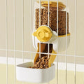 Pet Hanging Automatic Feeders Drinking Bowls，Gravity Rabbit Feeder and Water Set，Cage Cat Food Bowl Feeding Station for Puppy Kitten Chinchilla Hedgehog Guinea Pig Ferret (Yellow-Food) - color: Yellow-Food
