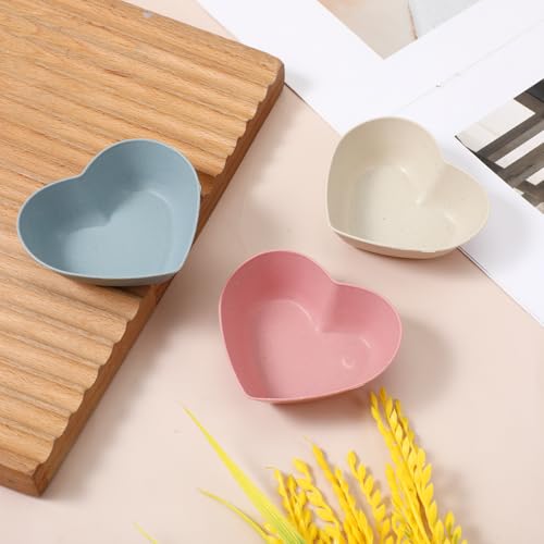 3 Pcs Guinea Pig Food Bowl Heart Hamster Food Water Bowl Plate Plastic Anti-Turning Water Dish Gerbil Drinking Bowls for Dwarf Syrian Hedgehog Gerbil Small Animals Rat Rodent, 2.9“ x0.9“