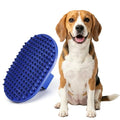 Pets&Goods Rubber Grooming Brush for Dogs & Cats - Gentle Deshedding Bath Brush for Short & Medium Hair - Soft Bristles, Anti-Slip Grip, Easy to Clean - color: Blue