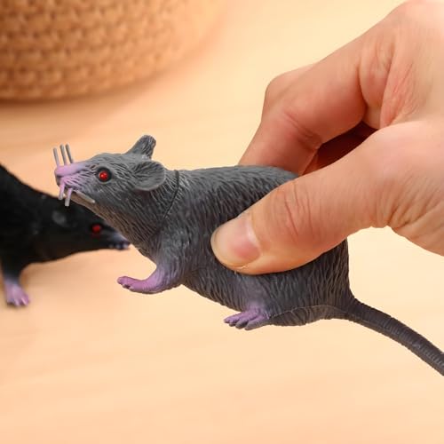 Lifelike Fake Mouse Realistic Mice, Spooky Rat, Halloween Prank, Rubber Rat with Long Tail, Creepy April Fool's Day Decorations