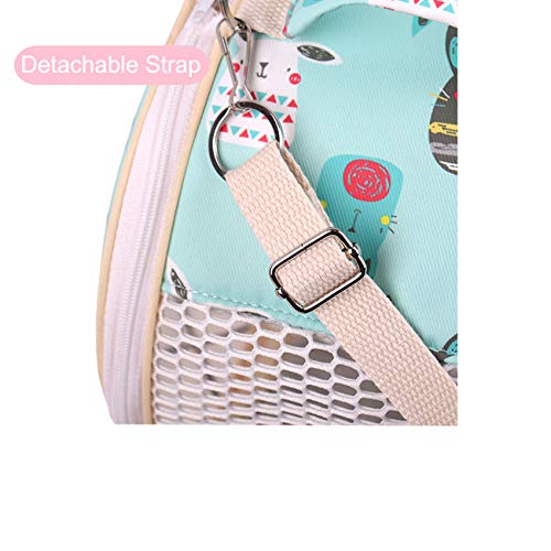 Small Pet Carrier Bag Portable Travel Carrier for Hamster Rat Baby Guinea Pig Sugar Glider Hedgehog Small Birds (M, Green) - color: Green