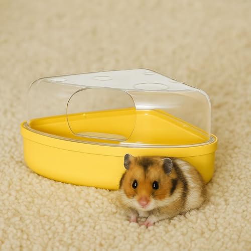 Clear Hamster Sand Bath Box Container Pet Bath Container Cage Supplies for Mice Gerbils Hedgehogs Squirrels(S,White) - color: White, size: S