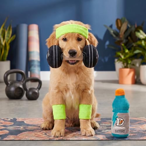 Nestpark Fitness Funny Dog Toys - Doggyade and Doggy Dumbbell Workout Parody Cute Dog Toys - 2 Pack (Workout Pack)