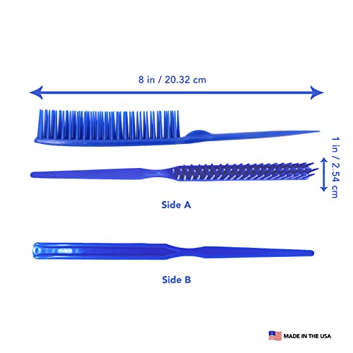 Allegro Combs 60 Parting Three Row Combs Salon Hairstylist Hairdresser Detangle Combs For Natural Hair And Wigs For Curly Hair Made In The Usa 2 Pcs. (Royal Blue) - color: Royal Blue