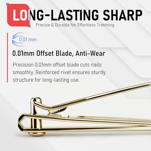 firiKer Nail Clippers with Nail File,Fingernail Clipper,Toe Nail Clippers | Nail Clipper Set ( Golden), Large for Toenails,Small for Fingernails, Used Separately, Ideal Gift for Men and Women - color: Light Gold