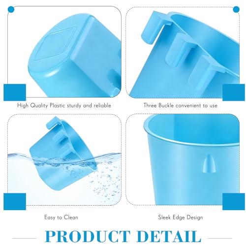 Sumind 60 Pcs Cage Cups Chicken Feeder Birds Hanging Feeders Seed Bowl 8 oz Plastic Water Bowl Hanging Chicken Waterer Feeding Watering Dish Coop Cups for Parrot Parakeet Poultry(Light Blue) - color: Light Blue