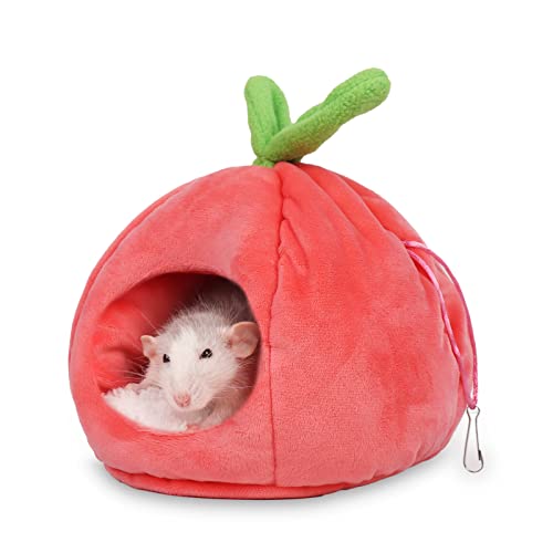 Pet Hideout House - Rat Beds, Small Animal Washable Cage Accessories - Hamster, Syrian Hideout, Sugar Glider Hammock for Dwarf Hamsters, Squirrel, Chipmunks - Pink - color: pink