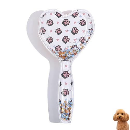Small Dog Brush, Soft Dog Grooming Brush for Shih Tzus, Yorkies, Maltipoos, Maltese, Love Shape Puppy Massaging Pet Hair Brush, Cat Brush, for Small Dogs Cats of All Hair Types (Cute Paws) - color: Cute Paws