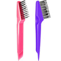 Yaomiao 2 Pcs Hair Brush Cleaner Tool 2-in-1, Pink and Purple Hairbrush Cleaner for Removing Hair Dust, Mini Comb for Removing Dirt, Home Salon Use - color: Pink, Purple