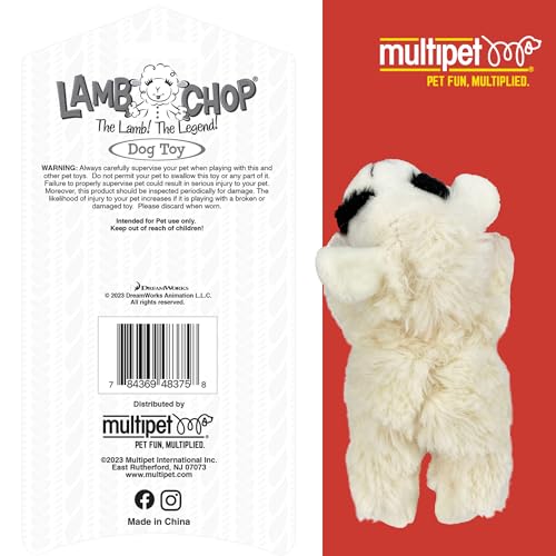 Multipet Lamb Chop Dog Plush Toy-Squeaky Toy for All Dogs - Extra Soft Plush - Stuffed Animal Dog Toy for Cuddling & Playing - Cute Pet-Toy (6", Cream) (Pack of 2) - size: 6" (Pack of 2), style: White